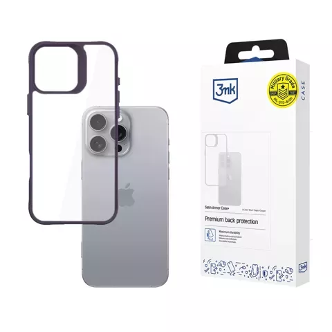 Чохол Apple iPhone 16 Pro Max 3mk Satin Armor Case Purple