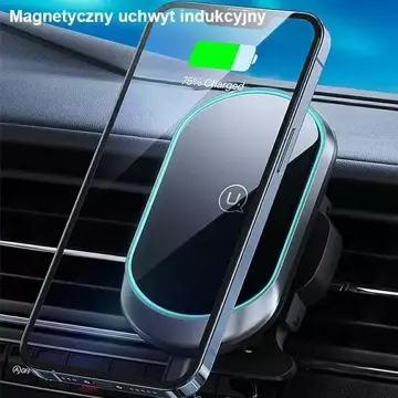 Індуктивний автомобільний тримач для телефону USAMS Magnetic Wireless Charging потужністю 15 Вт для вентиляційного отвору. CD182ZJ01 (US-CD182) чорний/чорний