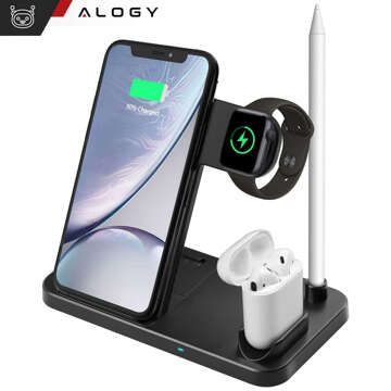 Індукційний зарядний пристрій Qi 4in1 Alogy для Apple iPhone / Watch / AirPods / Pen Black