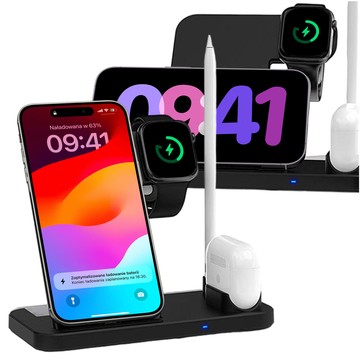 Індукційний зарядний пристрій Qi 4in1 Alogy для Apple iPhone / Watch / AirPods / Pen Black