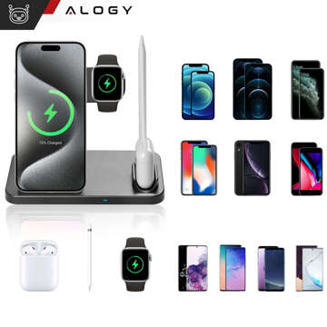 Індукційний зарядний пристрій Qi 4in1 Alogy для Apple iPhone / Watch / AirPods / Pen Black