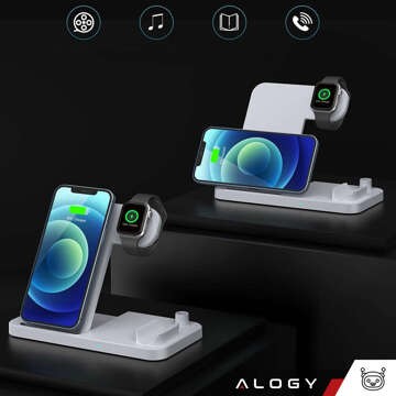 Індукційний зарядний пристрій Qi 4in1 Alogy для Apple iPhone / Watch / AirPods / Pen White