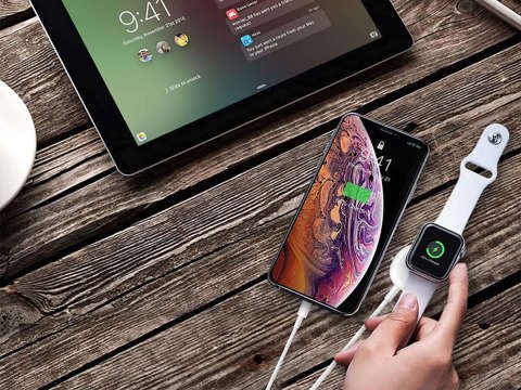 Індукційний зарядний пристрій Qi Lightning 2in1 Alogy для Apple Watch / iPhone