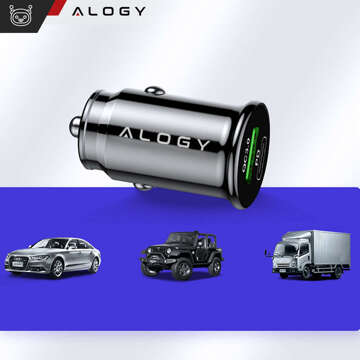 Автомобільний зарядний пристрій 38W USB QC 3.0 18W USB-C C PD 20W Fast Powerful for Alogy Car Black Case