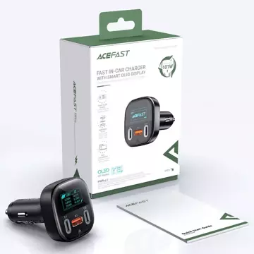 Автомобільний зарядний пристрій Acefast 101W 2x USB Type C / USB, PPS, Power Delivery, Quick Charge 4.0, AFC, FCP black (B5)