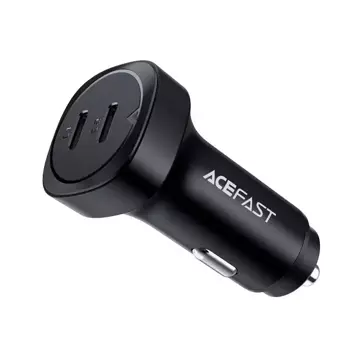 Автомобільний зарядний пристрій Acefast 72W 2x USB Type C, PPS, Power Delivery, Quick Charge 3.0, AFC, FCP black (B2 black)