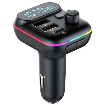 Автомобільний зарядний пристрій Alogy FM Transmitter Bluetooth 5.0 Карта пам'яті 32GB USB QC 3.0 TYPE-C PD