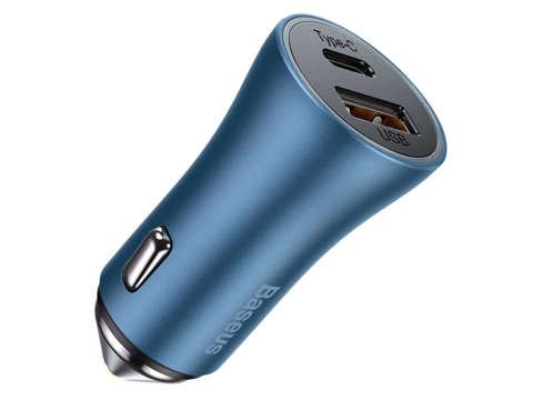 Автомобільний зарядний пристрій Baseus USB USB-C QC3.0 PD 40W Blue