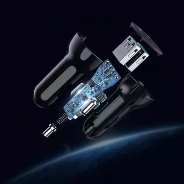 Автомобільний зарядний пристрій Choetech 2 x USB Quick Charge 3.0 30W 2.4A чорний (C0051)