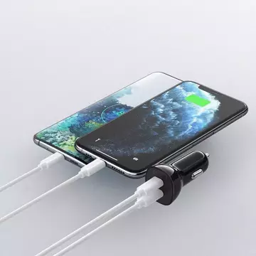 Автомобільний зарядний пристрій Choetech 2x USB Type C Quick Charge Power Delivery 40W FCP AFC чорний (TC0008)