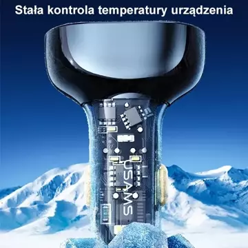 Автомобільний зарядний пристрій USAMS 2xUSB 1xUSB-C 80W Fast Charge синій/синій CC159CC02 (US-CC159)