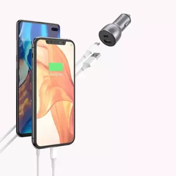 Автомобільний зарядний пристрій Ugreen USB / USB Type C Quick Charge 3.0 Power Delivery 36 W 3 A сірий (CD213 60980)