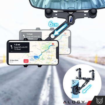 Автомобільний тримач для дзеркала заднього виду автомобіля Alogy Mirror Car Holder Black