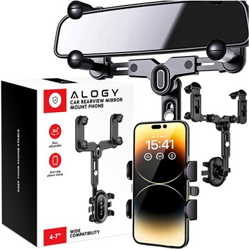 Автомобільний тримач для дзеркала заднього виду автомобіля Alogy Mirror Car Holder Black