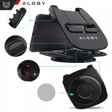 Автомобільний GPS-тримач для телефону Cockpit Car Dashboard Cars Rotatable 360 ​​​​Degrees for 6.5" Alogy Phone Black