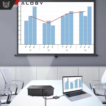 Адаптер HUB 3in1 USB-C на HDMI USB-A USB-C 4K 60Hz Alogy grey