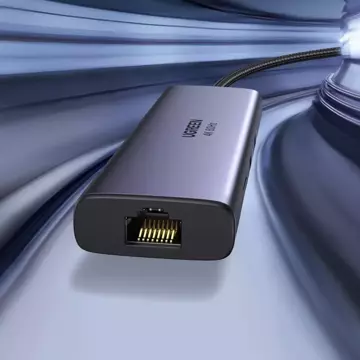 Багатофункціональний концентратор UGREEN 7in1 USB Type C - 2x USB 3.2 Gen 1 / HDMI 4K 60Hz / SD і TF картрідер / USB Type C PD 100W / RJ45 1000Mbps (1Gbps) сірий (60515 CM512)