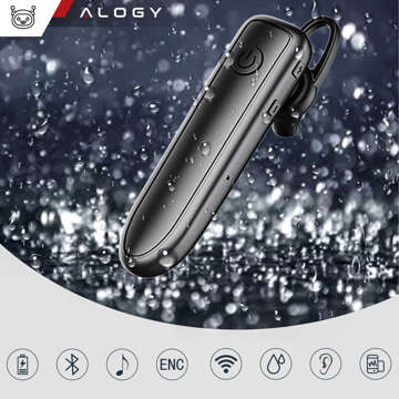 Бездротова гарнітура для дзвінків Bluetooth 5.1, гарнітура для авто, Alogy Black