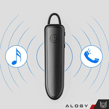 Бездротова гарнітура для дзвінків Bluetooth 5.1, гарнітура для авто, Alogy Black