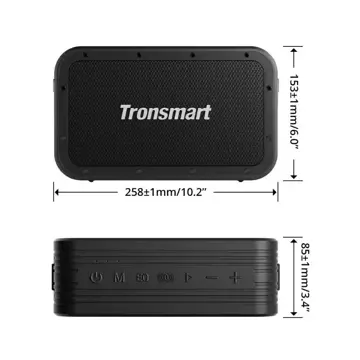 Бездротова Bluetooth колонка Tronsmart Force Max 80W чорна