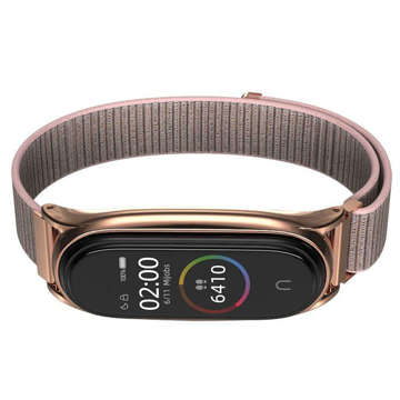 Браслет з нейлоновим ремінцем для Xiaomi Mi Smart Band 5/6/6 NFC Rose Gold