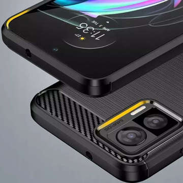 Броньований захисний чохол TPU Carbon Case корпус для Motorola Edge 30 Neo black Glass Hofi