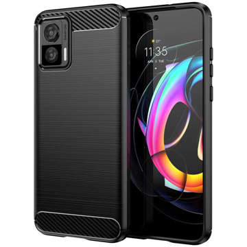 Броньований захисний чохол TPU Carbon Case корпус для Motorola Edge 30 Neo black Glass Hofi