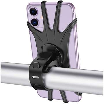 Велосипедний тримач Alogy Spider TPU Bike Phone Holder Силіконовий гнучкий для велосипедного моторолера квадроцикла Чорний