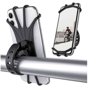 Велосипедний тримач Alogy Spider TPU Bike Phone Holder Силіконовий гнучкий для велосипедного моторолера квадроцикла Чорний