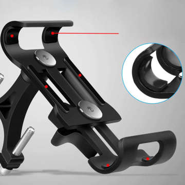 Велотримач Alogy Metal Bike Holder для телефону на кермо для велосипеда мотороллер Black