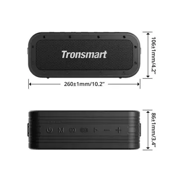 Водонепроникна бездротова Bluetooth колонка Tronsmart Force X 60W чорна