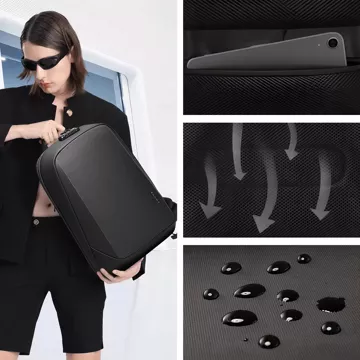 Водонепроникний рюкзак Bange для ноутбука 15.6" Travel 47x30x12.5 cm for Work School Airplane Men's Women's USB Anti-theft TSA Code Black