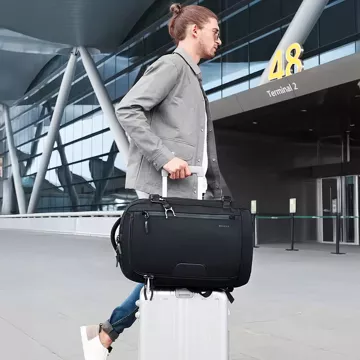 Водонепроникний рюкзак Bange для 15,6-дюймового ноутбука City Traveler Expandable 55 x 35 x 21-27 см для літака Чоловічий жіночий замок Компас Пляшка Кліп чорний