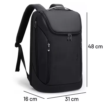 Водонепроникний рюкзак Bange сумка для ноутбука 15.6" city traveler 48x31x16 см для роботи шкільний літак чоловічий жіночий з портом USB Black