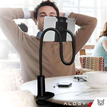 Гнучкий тримач для телефону, планшета 7" Alogy Flexible Arm for desktop flexible arm black