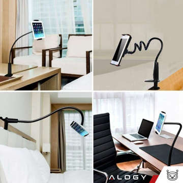 Гнучкий тримач для телефону, планшета 7" Alogy Flexible Arm for desktop flexible arm black