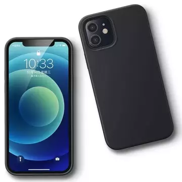 Гумовий гнучкий силіконовий чохол Ugreen Protective Silicone Case для iPhone 12 mini чорний