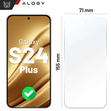 Гібридне скло для екрану Samsung Galaxy S24 Plus Alogy Flexi Glass 9H Case Friendly плоский екран