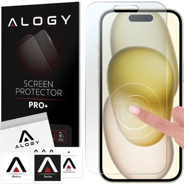 Гібридне скло для Apple iPhone 15, плоский екран Alogy Flexi Glass 9H