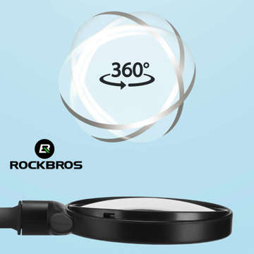 Дзеркало велосипедне Rockbros FK-419 сферичне опукле регульоване 360 ​​чорне (1 шт.)