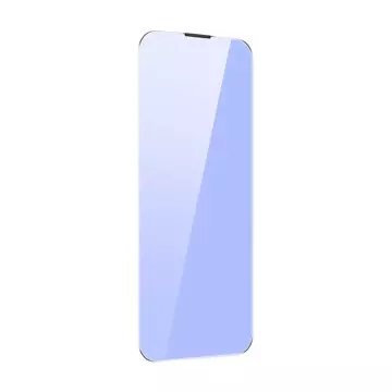 Загартоване скло з пилозахисним покриттям і синім світлофільтром 0.3mm Baseus Crystal для iPhone 14/13/13 Pro (2шт)