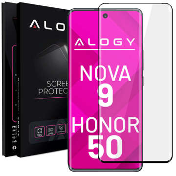 Загартоване скло 9H Alogy Full Glue для чохла Huawei Nova 9 / Honor 50