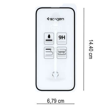 Загартоване скло Spigen Alm Glass FC 2-Pack для Apple iPhone 15 Black