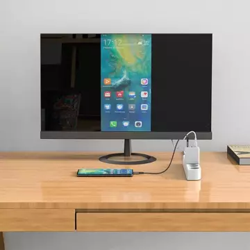 Зарядний пристрій Acefast 2in1 GaN 65W USB Type C / USB, адаптер адаптер HDMI 4K @ 60Hz (набір з кабелем) білий (A17 білий)