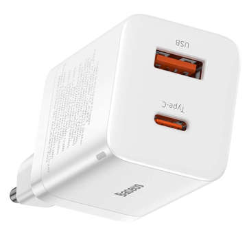 Зарядний пристрій Baseus Super Si Pro Quick Charger USB USB-C QC 3.0 PD 30W White настінний зарядний пристрій