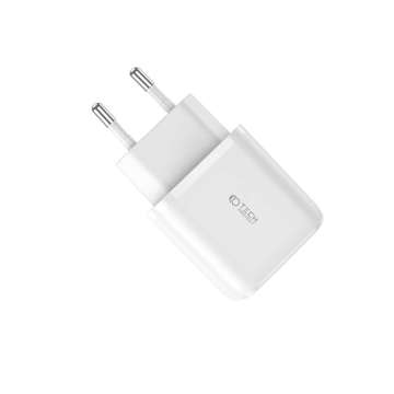 Зарядний пристрій C20W 2-портовий USB-C - USB PD20W / QC3.0 білий