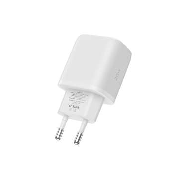 Зарядний пристрій C20W 2-портовий USB-C - USB PD20W / QC3.0 білий