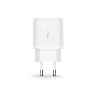 Зарядний пристрій C20W 2-портовий USB-C - USB PD20W / QC3.0 білий