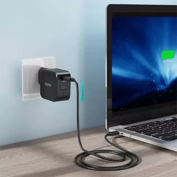 Зарядний пристрій Choetech GaN USB Type C 60W Power Delivery USB Type C - кабель USB Type C 1,8 м чорний (Q6006)