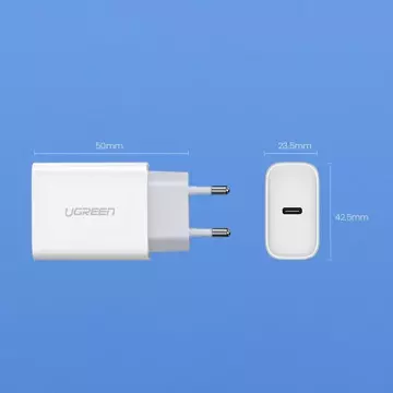 Зарядний пристрій UGREEN USB Power Delivery 3.0 Quick Charge 4.0 20W 3A білий (60450)